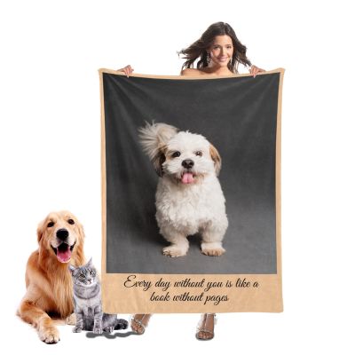 Dr.TOUGH Personalized Photo Pet blanket Custom Dog Blanket Pet Memorial Blanket Picture Blanket Dog Mom Gift (30 x 40)