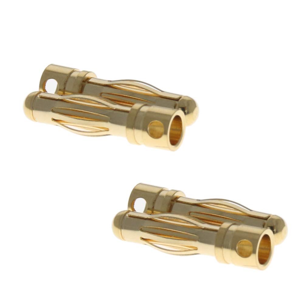 Heyiarbeit 4pcs 4mm Male Bullet Banana Connectors Plugs Gold Plated Banana Plugs for DIY RC Battery ESC Motor