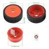 Rchobbytop 4pcs 1/8 RC Tires 17mm Hex Hard Disc Wheels and Tires with Lock Nuts for 1/8 Scale On Road Racing Buggy Kyosho Traxxas HPI HSP AE Losi TLR Tekno Serpent Xray Team C T8E T8TE etc, Red view 3