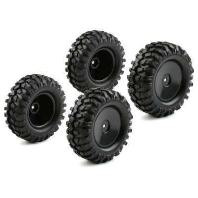 Rchobbytop 4pcs 1/10 Wheels and Tires with Lock Nuts Washers Wrench, 12mm Hex Hard Dish Wheel for Racing Off Road Buggy Truck Rock Crawler RC4WD Tamiya MST HSP CR12