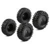 Rchobbytop 4pcs 1/10 Wheels and Tires with Lock Nuts Washers Wrench, 12mm Hex Hard Dish Wheel for Racing Off Road Buggy Truck Rock Crawler RC4WD Tamiya MST HSP CR12 view 1