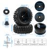Rchobbytop 4pcs 1/10 Wheels and Tires with Lock Nuts Washers Wrench, 12mm Hex Hard Dish Wheel for Racing Off Road Buggy Truck Rock Crawler RC4WD Tamiya MST HSP CR12 view 3