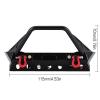 Metal Front Bumper with Lights for 1/10 RC Crawler Traxxas TRX4 Axial SCX10 90046 & SCX10 III AXI03007 AXI03003 (Style B) - 1 Set Black view 2