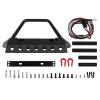 Metal Front Bumper with Lights for 1/10 RC Crawler Traxxas TRX4 Axial SCX10 90046 & SCX10 III AXI03007 AXI03003 (Style B) - 1 Set Black view 3