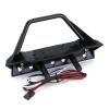 Metal Front Bumper with Lights for 1/10 RC Crawler Traxxas TRX4 Axial SCX10 90046 & SCX10 III AXI03007 AXI03003 (Style B) - 1 Set Black view 4