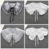 New Women Lace Fake Collar Blouse Cloud Shoulder Doll Collar Detachable Shirt Collar Blouse Top Women Clothes Accessories (Size : 15) view 3