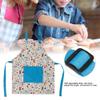 Kids Apron with Pocket, Children Aprons with Adjustable Neck Strap for Baking Painting Cooking, 40 x 50cm view 2