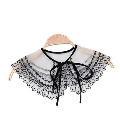 New Women Lace Fake Collar Blouse Cloud Shoulder Doll Collar Detachable Shirt Collar Blouse Top Women Clothes Accessories (Size : 11)