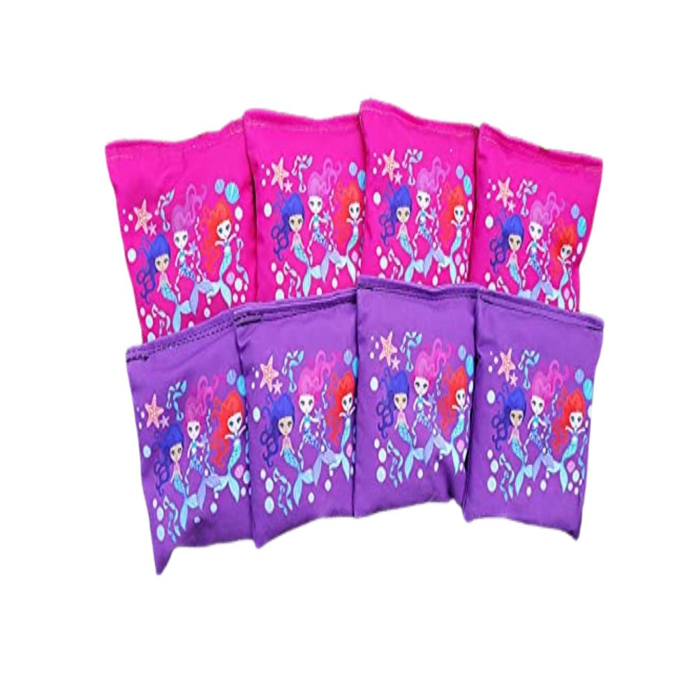 Mermaid Cornhole Bags Corn Toss Games Regulation Canvas Bags (Whole Corn)
