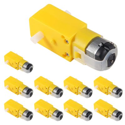 ACEIRMC 10pcs TT Magnetic Gearbox Engine DC Electric Motor 3V-6V Dual Shaft Geared DIY for Arduino Smart Car Robot Toys Cars Chassis Models Vibration Products (I Shape 1:48 Reduction Ratio)