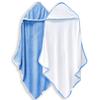 2 Pack Baby Bath Towel - Rayon Made from Bamboo, Ultra Soft Hooded Towels for Babies,Toddler,Infant - Newborn Essential -Perfect Baby Registry Gifts for Boy Girl (White and Navy Blue, 30 x 30 Inch) view 1