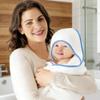 2 Pack Baby Bath Towel - Rayon Made from Bamboo, Ultra Soft Hooded Towels for Babies,Toddler,Infant - Newborn Essential -Perfect Baby Registry Gifts for Boy Girl (White and Navy Blue, 30 x 30 Inch) view 4
