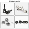 Rchobbytop 4 Sets 12mm Wheel Hex Drive Hub Adapter & Steel Stub Axle & M4 Lock Nut & Wrench, Replace Parts of 102042 (02134) 122042 02033 for 1/10 RC Truck HSP 94108 94111 94123 94124 94170, Black view 2
