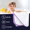 2 Pack Baby Bath Towel - Rayon Made from Bamboo, Ultra Soft Hooded Towels for Babies,Toddler,Infant - Newborn Essential -Perfect Baby Registry Gifts for Boy Girl (White and Violet, 30 x 30 Inch) view 3