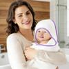 2 Pack Baby Bath Towel - Rayon Made from Bamboo, Ultra Soft Hooded Towels for Babies,Toddler,Infant - Newborn Essential -Perfect Baby Registry Gifts for Boy Girl (White and Violet, 30 x 30 Inch) view 4