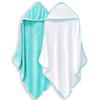 2 Pack Baby Bath Towel - Rayon Made from Bamboo, Ultra Soft Hooded Towels for Babies,Toddler,Infant - Newborn Essential -Perfect Baby Registry Gifts for Boy Girl (White and Malachite, 30 x 30 Inch) view 1