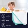 2 Pack Baby Bath Towel - Rayon Made from Bamboo, Ultra Soft Hooded Towels for Babies,Toddler,Infant - Newborn Essential -Perfect Baby Registry Gifts for Boy Girl (White and Malachite, 30 x 30 Inch) view 3