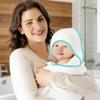 2 Pack Baby Bath Towel - Rayon Made from Bamboo, Ultra Soft Hooded Towels for Babies,Toddler,Infant - Newborn Essential -Perfect Baby Registry Gifts for Boy Girl (White and Malachite, 30 x 30 Inch) view 4