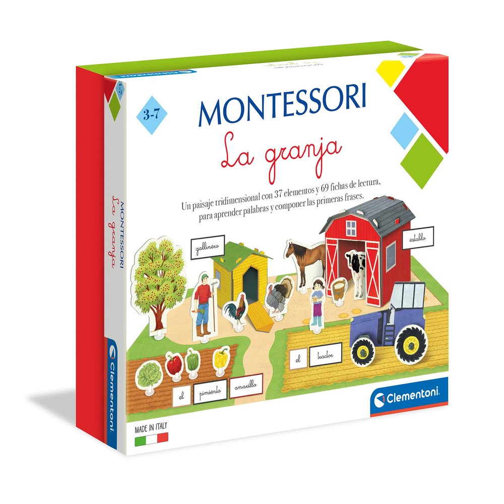 Clementoni - The Farm, Educational Montessori Animals Children's Game, 3 Years, Multicoloured (55428)