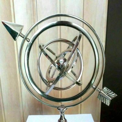 11" Solid Brass Nautical Armillary Tabletop Sphere Globes World Globe Desktop