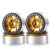 4Pcs 2.2" Beadlock Wheels Rims for 1/10 Axial Wraith 90048 RR10 TRX-4 RC Rock Crawler Car (Yellow Black) view 1