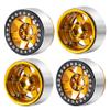 4Pcs 2.2" Beadlock Wheels Rims for 1/10 Axial Wraith 90048 RR10 TRX-4 RC Rock Crawler Car (Yellow Black) view 2