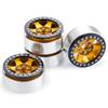 4Pcs 2.2" Beadlock Wheels Rims for 1/10 Axial Wraith 90048 RR10 TRX-4 RC Rock Crawler Car (Yellow Black) view 3