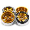 4Pcs 2.2" Beadlock Wheels Rims for 1/10 Axial Wraith 90048 RR10 TRX-4 RC Rock Crawler Car (Yellow Black) view 4