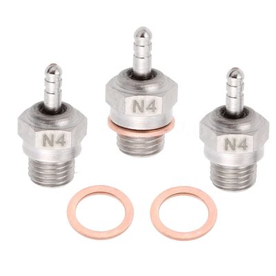 3 Packs 70117 RC Medium Hot Glow Plug No.4 N4 Spark Engine Parts for Traxxas Redcat HPI HSP 1/8 1/10 RC Car Truck Buggy