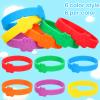 Chalyna 36 Pieces Paw Print Rubber Bracelets Paw Print Silicone Wristband Dog Patrol Stretch Bracelets in 6 Solid Colors Animal Theme Waterproof Wristband for Student Activity Party Supplies view 2
