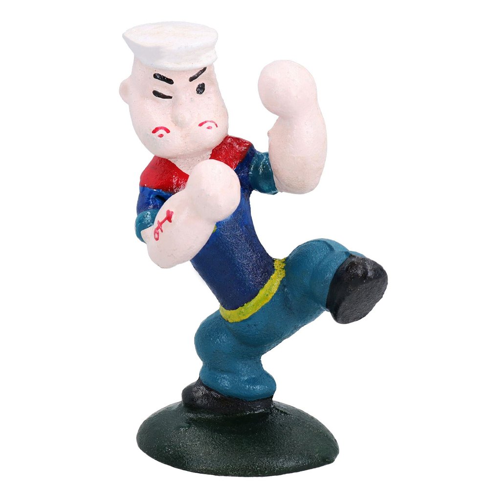 AB Tools Kung Fu Popeye Sailor Man Mascot Figure Statue Cast Iron Metal Decoration