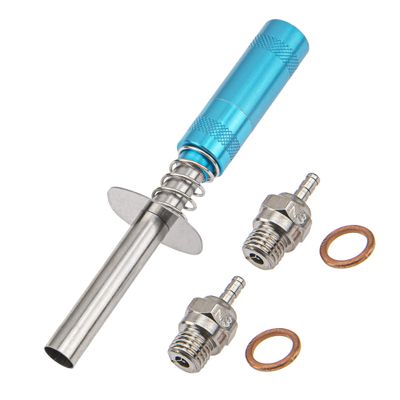 ShareGoo 2Pcs N3 Hot Spark Glow Plugs No.3 & RC Igniter Engine Starter Compatible with Traxxas HPI Redcat HSP 1/8 1/10 RC Nitro Truck Buggy