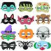 Zerodeko Halloween Masks Kids Halloween Felt Masks Pumpkin Bat Skull Cosplay Pretend Play Props Cartoon for Festival Party Masquerade 12Pcs view 1
