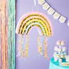 BLUE PANDA Pull String Rainbow Pinata - Small 16.5 x 10 x 3 In Pastel - Mini Birthday Pinata for Rainbow Birthday Decor view 2