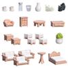 23 Pieces Dollhouse Mini Furniture Decoration Set DIY Accessories Including Dining Room Sitting Living Bedroom Toys for Baby Children Girls view 1