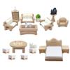 23 Pieces Dollhouse Mini Furniture Decoration Set DIY Accessories Including Dining Room Sitting Living Bedroom Toys for Baby Children Girls view 2
