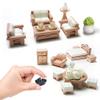 23 Pieces Dollhouse Mini Furniture Decoration Set DIY Accessories Including Dining Room Sitting Living Bedroom Toys for Baby Children Girls view 3