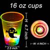 Ahuimeius 24 Pack Halloween Glow-in-The-Dark Cup Set with Horror Stickers for Party Decorations Event Fun, Glow Halloween Party Cups, House Parties Birthdays Concerts BBQ Beach Holidays view 4