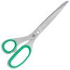 ALLEX Left Handed Scissors for Adult 7.8" All Metal Office Scissors for Desk, Japanese Stainless Steel Blade with Non-Slip Soft Ring, Green, Made in JAPAN view 1