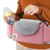 SONARIN Pram Buggy Bag Organiser & Stroller Organiser,Large Stroller Storage with Deep Cup Holder,Thickened Strap Used as Carry-On Handbag,Universal Fit All Buggy Models(Pink) view 2