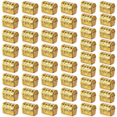 Zhanmai 50 Pieces Mini Pirate Treasure Chest Box Plastic Chests Vintage Pirate Jewelry Storage Box for Play Halloween Christmas Party Favors Prizes