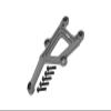Aluminum Front Top Plate For 1/10 Traxxas Ford GT 4-Tec 2.0 83056-4/4-Tec 3.0 93054-4 - 6Pc Set Gray Silver view 1