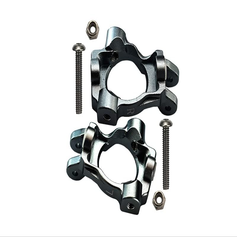 GPM for Losi 1:10 Lasernut U4 Tenacity LOS03028 / Tenacity DB Pro LOS03027V2 Upgrade Parts Aluminum Front C-Hubs - 6Pc Set Gray Silver