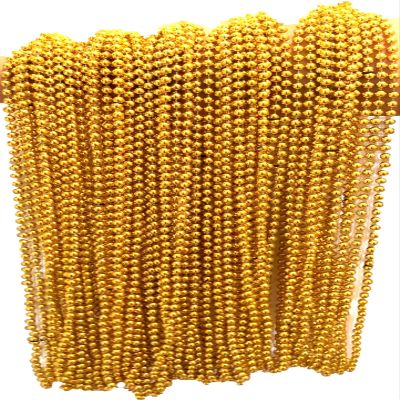 Dondor Festive Metallic Beaded Necklaces (30 Pack, GOLD)