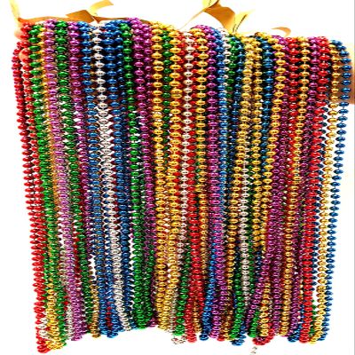 Dondor Festive Metallic Beaded Necklaces (30 Pack, MULTICOLORED)