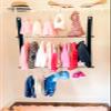Kids Hanging Closet Organizer- with Childrens Velvet Hangers (Includes 10 Children's Hangers) (Hanging Adjustable Rod System That Triples Closet Space) view 2