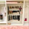 Kids Hanging Closet Organizer- with Childrens Velvet Hangers (Includes 10 Children's Hangers) (Hanging Adjustable Rod System That Triples Closet Space) view 4