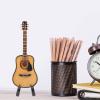 Miniature Wooden Guitar, Wooden Musical Instrument Mini Accessory for Dollhouse Model Home for Decoration(10CM) view 3