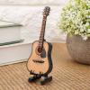 Miniature Wooden Guitar, Wooden Musical Instrument Mini Accessory for Dollhouse Model Home for Decoration(10CM) view 4