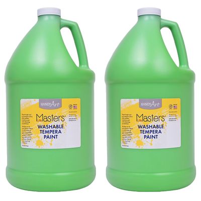 Handy Art Little Masters Washable Tempera Paint, Light Green, 1 Gallon, Pack of 2 (RPC214742-2)